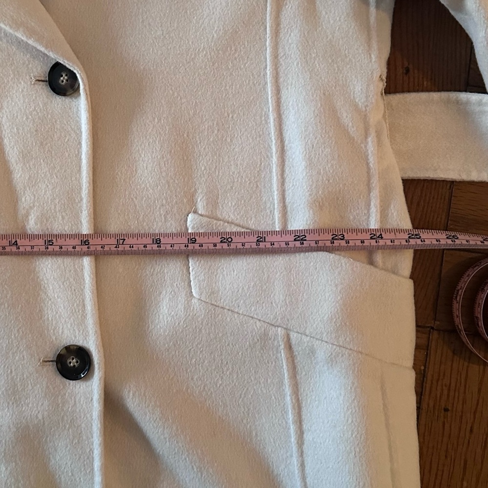 NWT Zara wool blend cream oversized trench style coat. - Picture 7 of 7